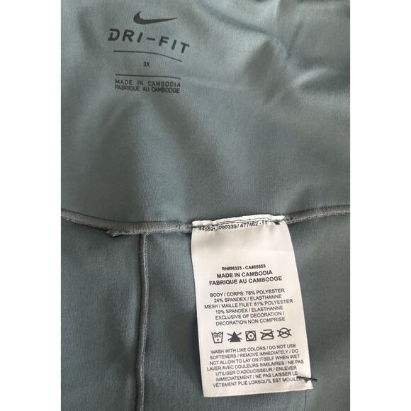 Nike One Tight Performance Leggings, Color Blue Green, Women Plus Size 3X - Picture 7 of 13